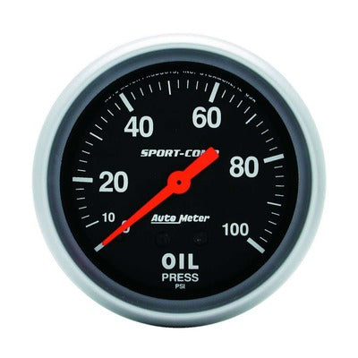 Autometer Sport-Comp Oil Pressure Gauge 0-100 PSI Mechanical