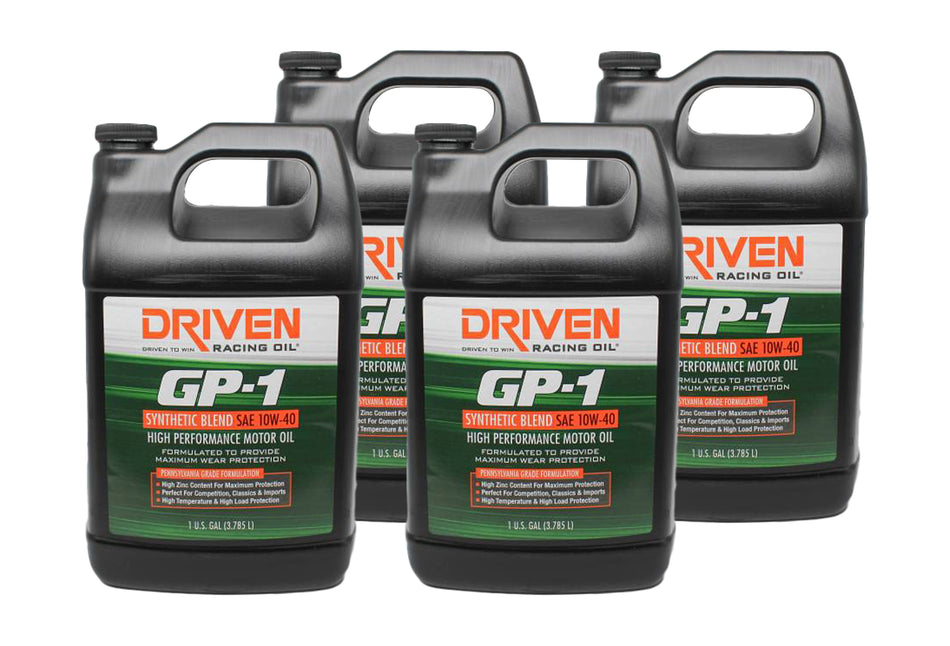 Driven Racing Oil GP-1 Synthetic Blend 10w40 1 gal Jug x 4